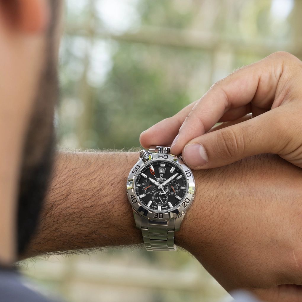 Orologio Uomo Festina Acciaio Cronografo Bullhead Nero F20743/1