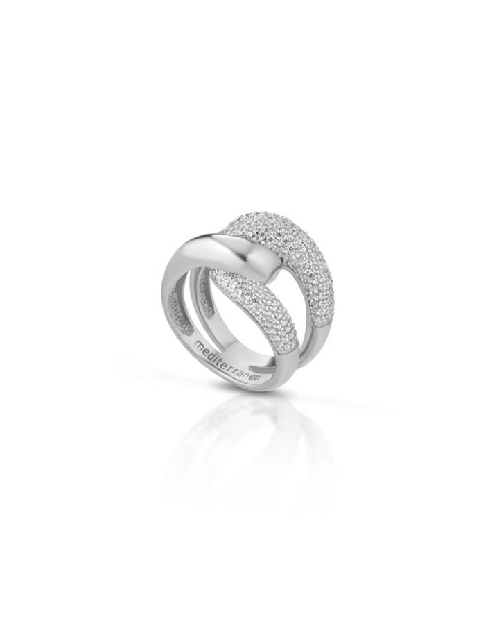 Anello Donna Mediterraneo Argento 925 Con Zirconi Bianchi Misura 18 V11AZAA18