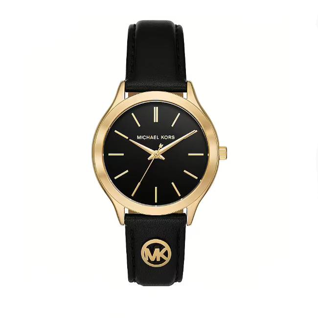 Orologio Donna Michael Kors Acciaio Pelle Nero Quarzo Solo Tempo MK7553