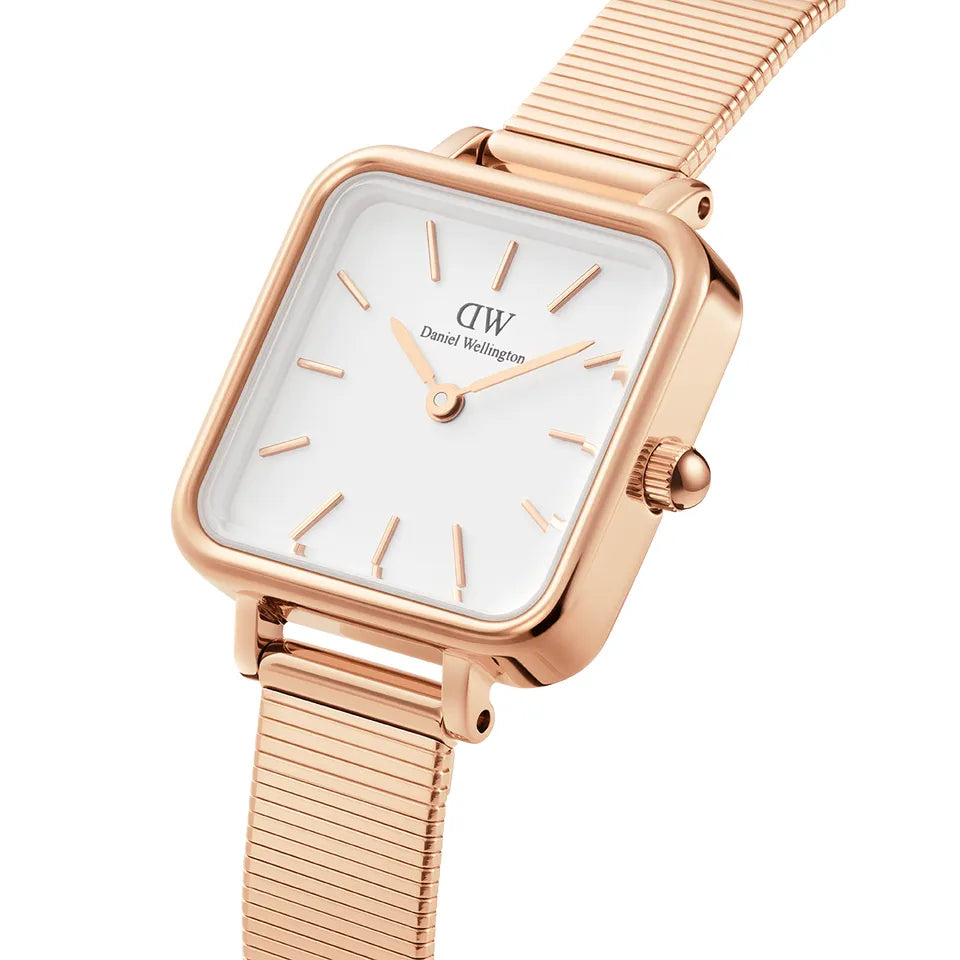 Orologio Donna Daniel Wellington Quarzo Acciaio Rosè Quadro 22 x 22 mm DW00100517