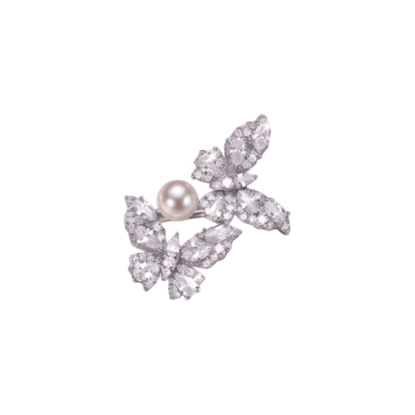 Spilla Donna Ottaviani Bronzo Farfalle Zirconi 51083