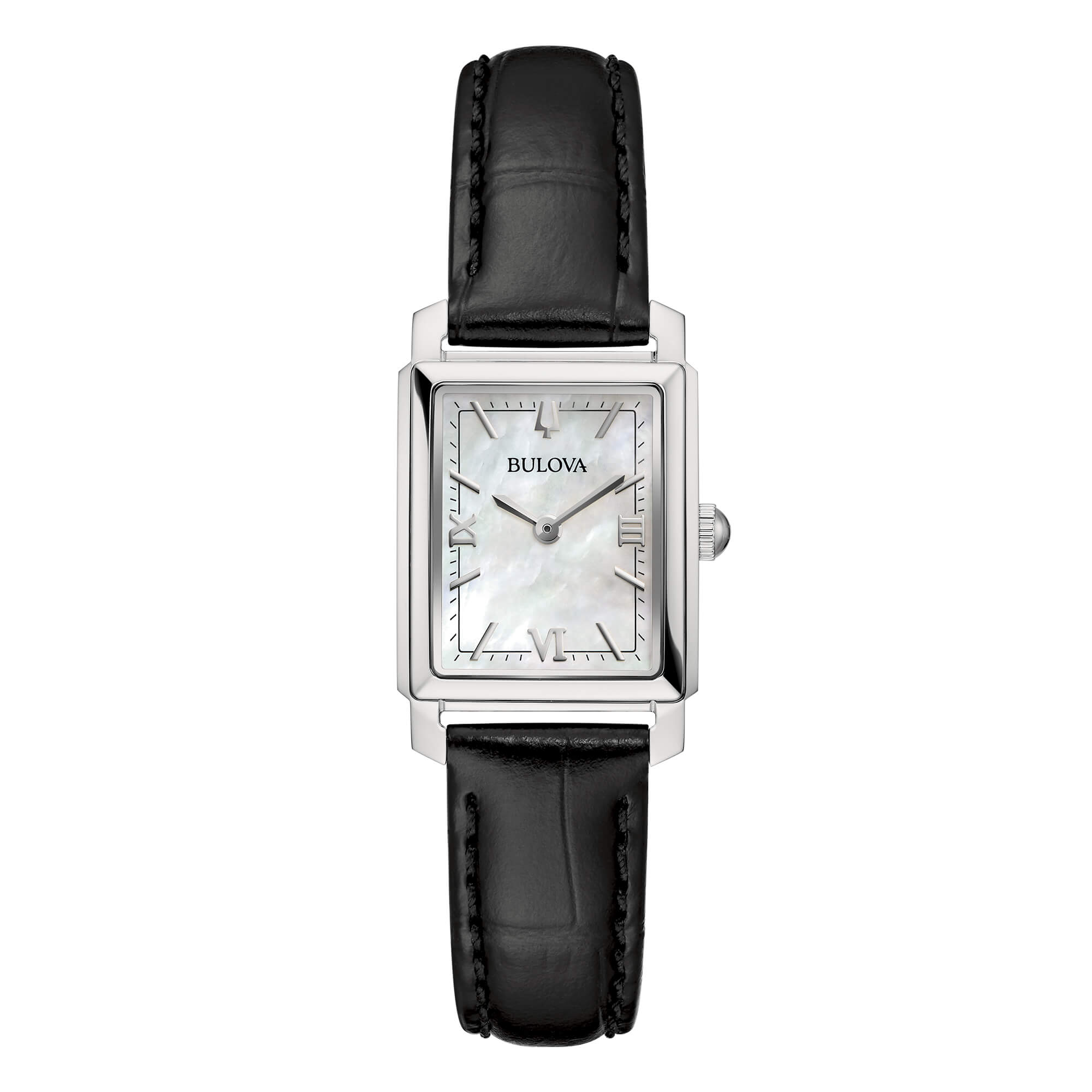 Orologio Unisex Bulova Sutton Tank Madreperla Pelle Nero 96L330