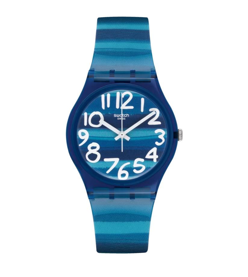 Orologio Unisex Bambino Swatch Linajola Quarzo Data Azzurro Mare Blu GN237