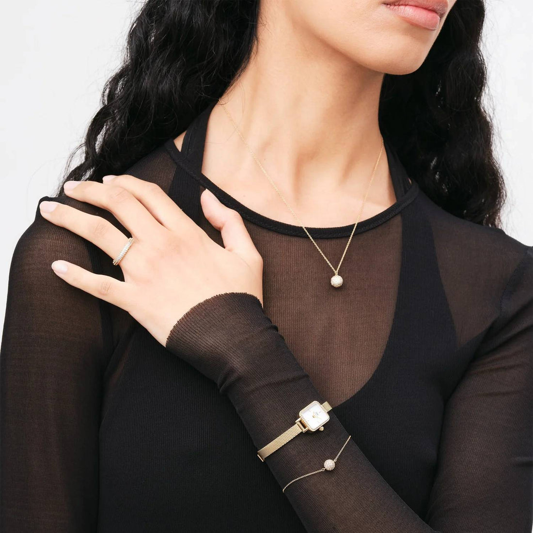 Anello Donna Daniel Wellington Oro Pavè Zirconi Crystal Misura 16 DW00400647