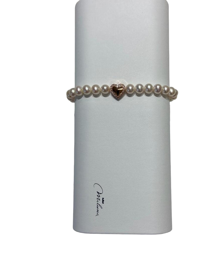 Bracciale Donna Miluna Argento 925 Miss Italia Perle Bianche Cuore PBR3505R-TPZ
