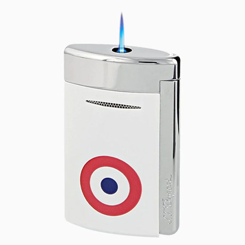 Accendino Uomo Dupont Bianco Gas Fiamma Ossidrica Fantasia Cerchio 010802