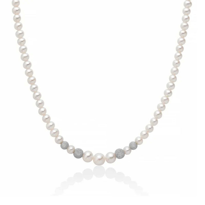 Collana Perle Miluna Inserto Oro Bianco 750 Diamantato PCL4377V