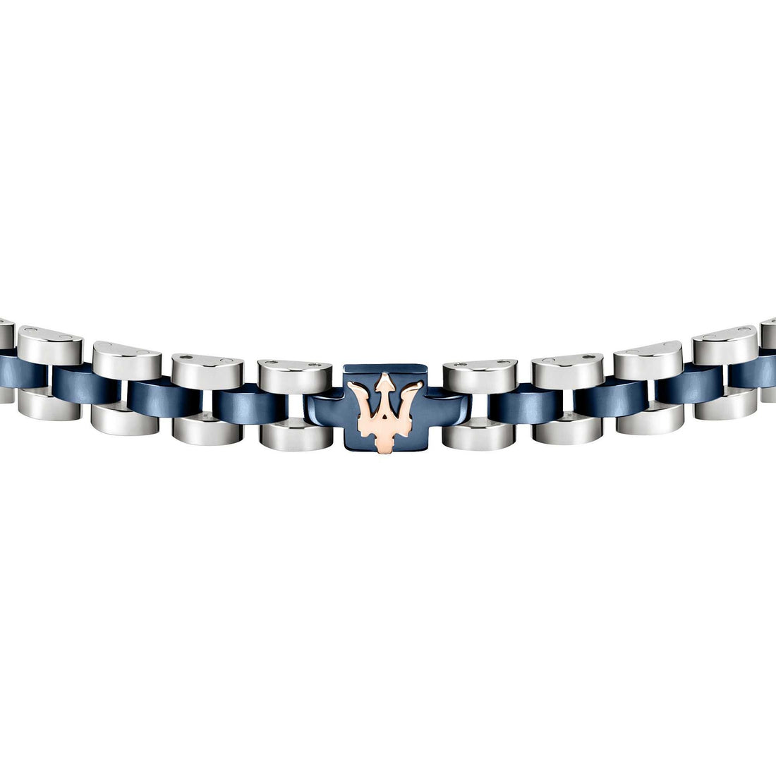 Bracciale Uomo Acciaio Maserati Logo Centrale Blu Semirigido JM320AST10