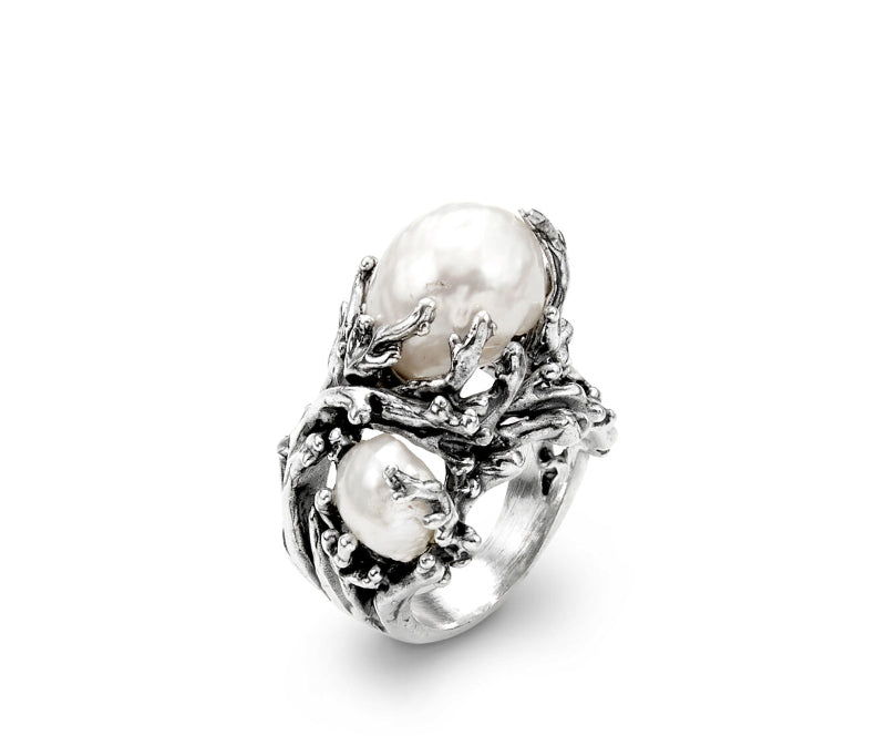 Anello Donna Giovanni Raspini Argento 925 Mari Del Sul Perle Grandi 10229/14