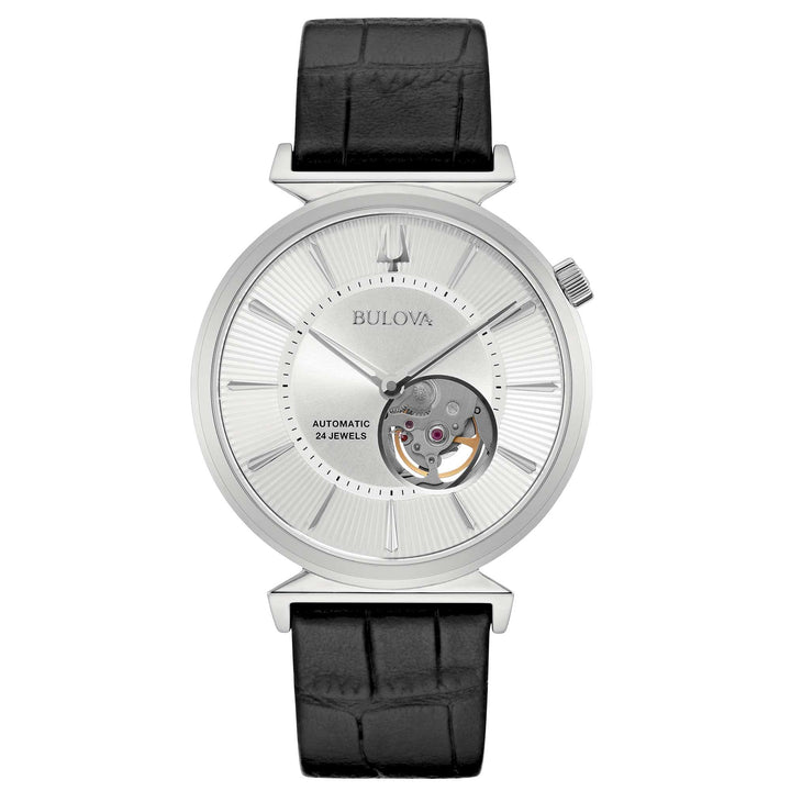 Orologio Uomo Bulova Automatico Regatta Skelethon Acciaio Open Heart Argentè 96A240
