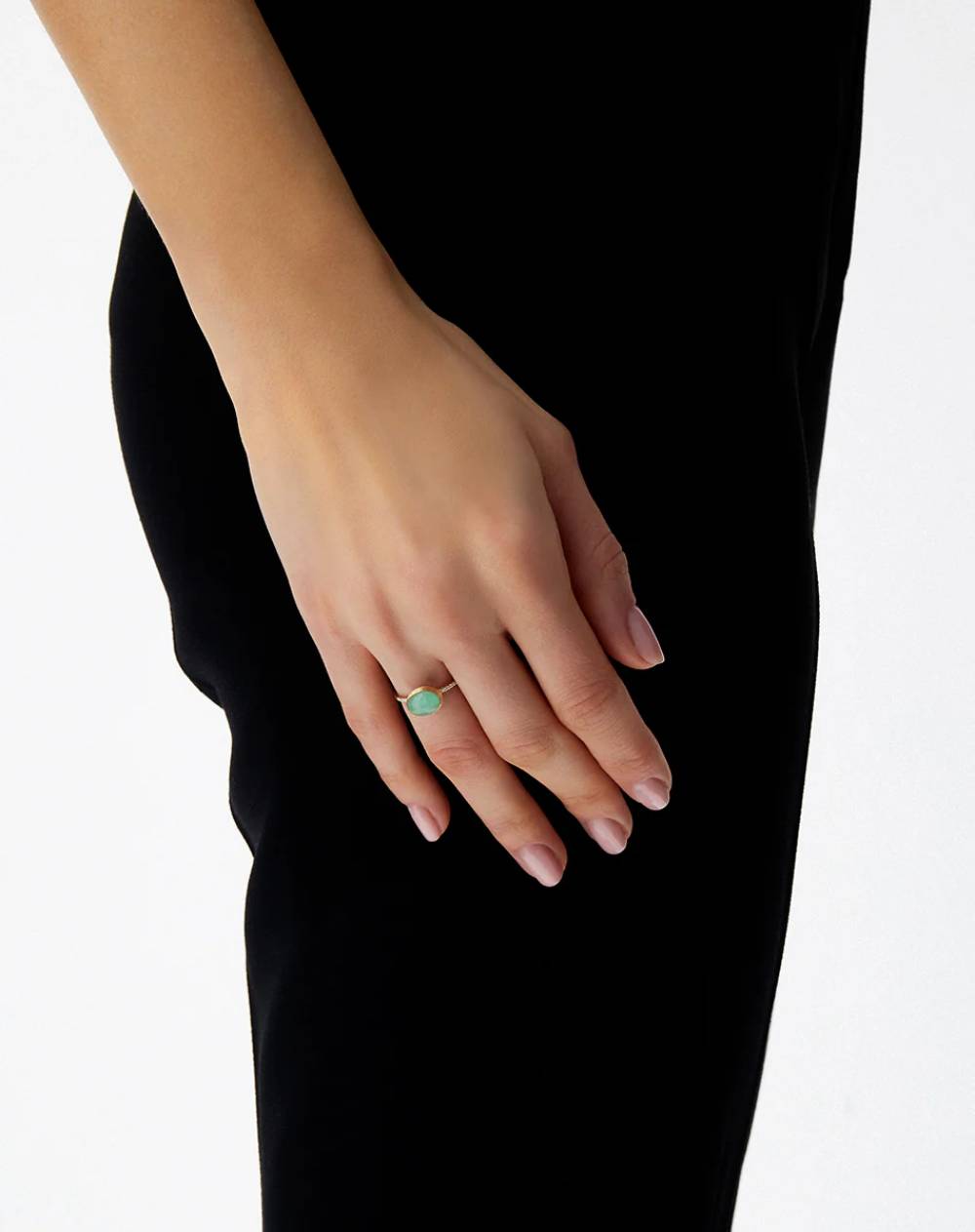 Anello Donna Nanis Oro Giallo 18 KT Diamanti e Pepita Giadeite AS4-609