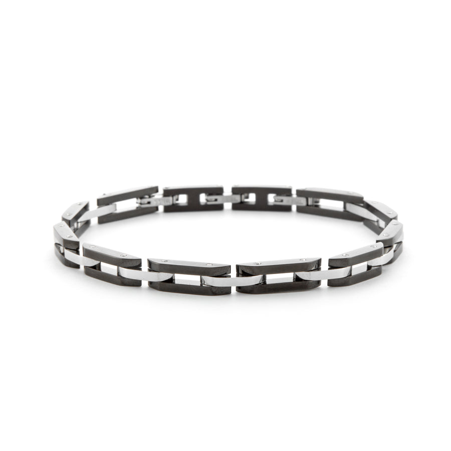 Bracciale Uomo 4US Cesare Paciotti Acciaio Nero Lucido Semirigido 4UBR6169