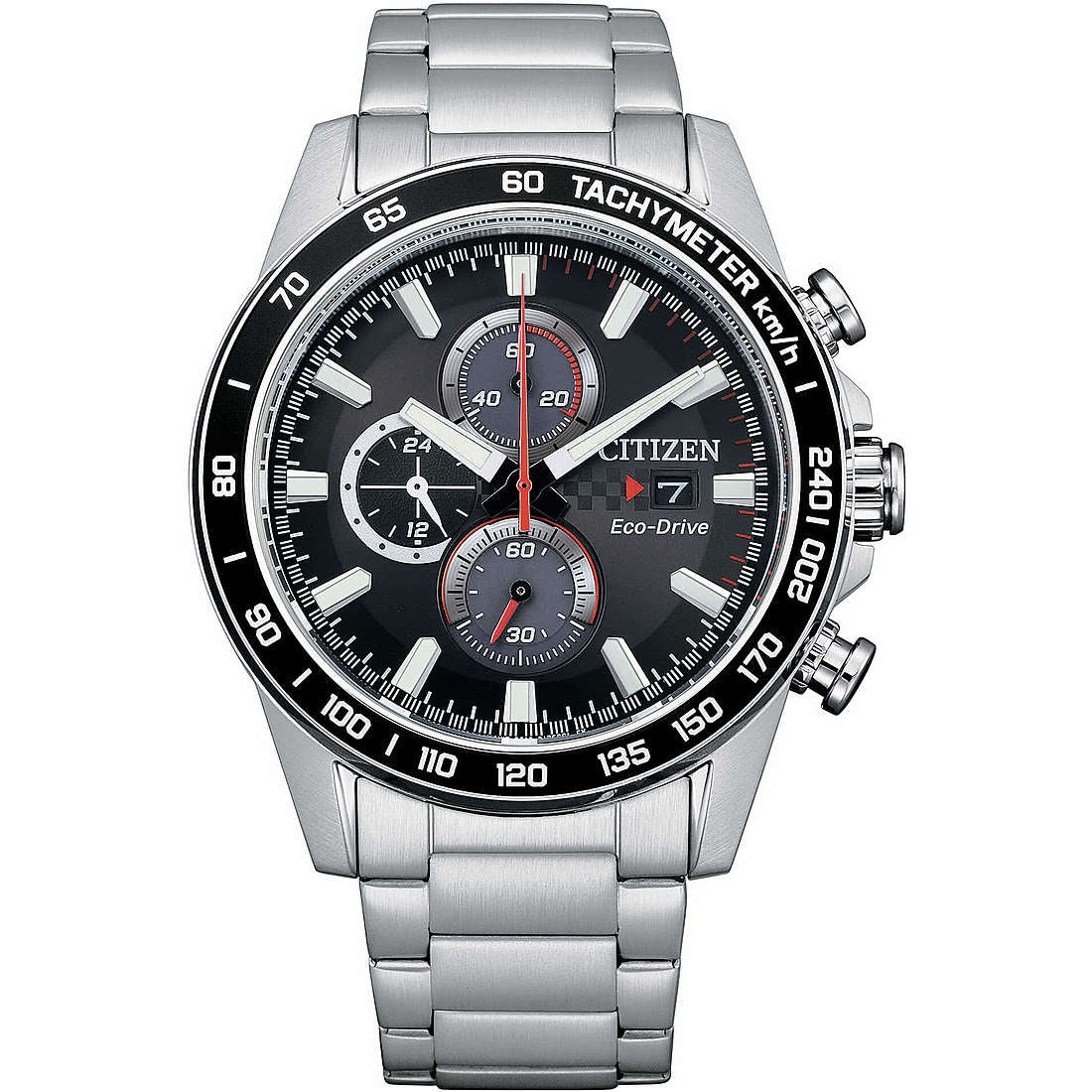 Orologio Uomo Acciaio CITIZEN Eco Drive Racing Data Crono Quarzo CA0780-87E
