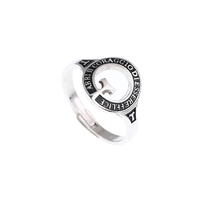 Anello Sacro Tao Agios Argento 925 Abbi Il Coraggio Di Essere Felice AGI266/A-A/1 Mis. M