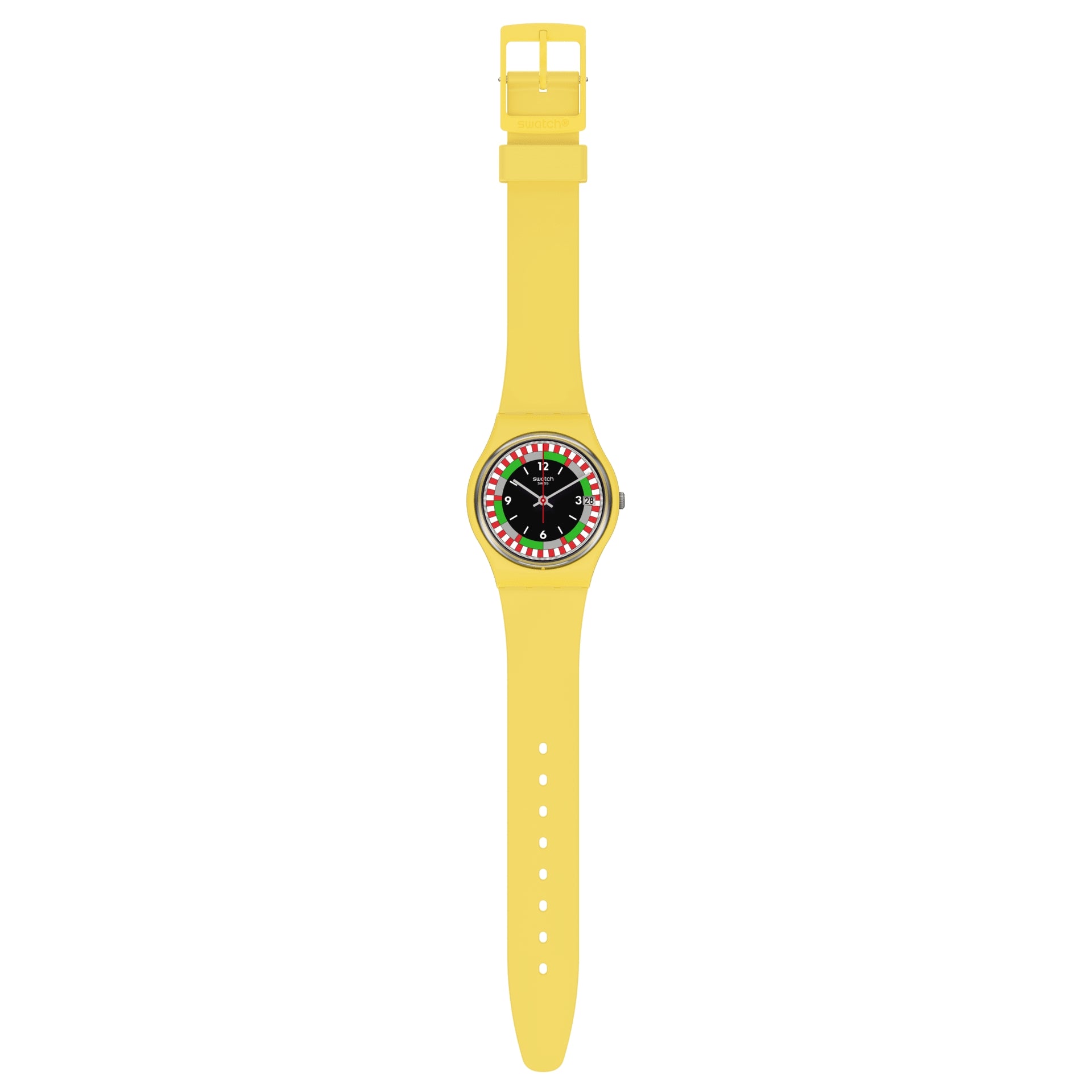 Orologio Uomo Gomma Resina Swatch Quarzo Solo Tempo 1984 RELOADED YEL_RACE SO31J400