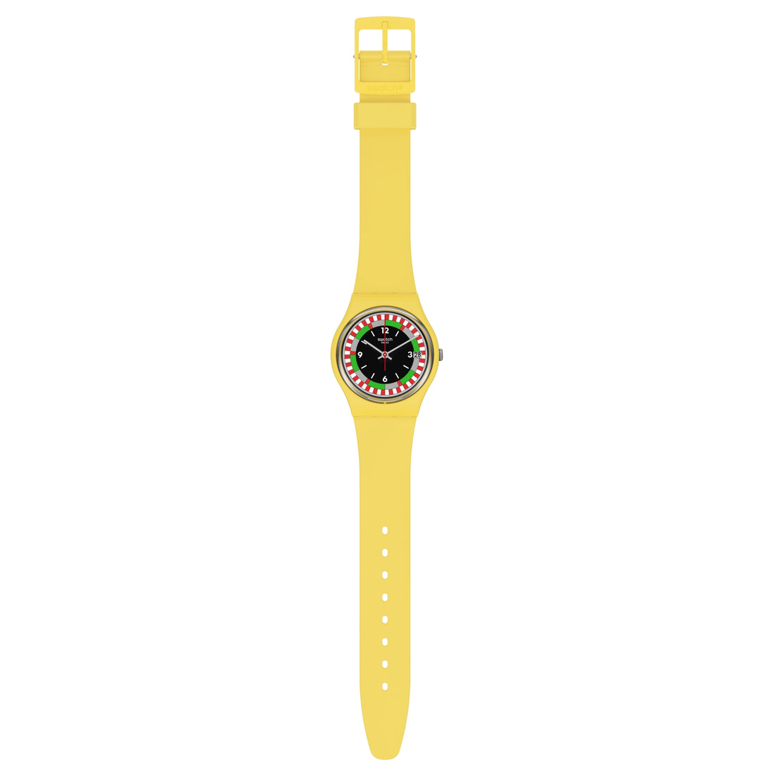 Orologio Uomo Gomma Resina Swatch Quarzo Solo Tempo 1984 RELOADED YEL_RACE SO31J400