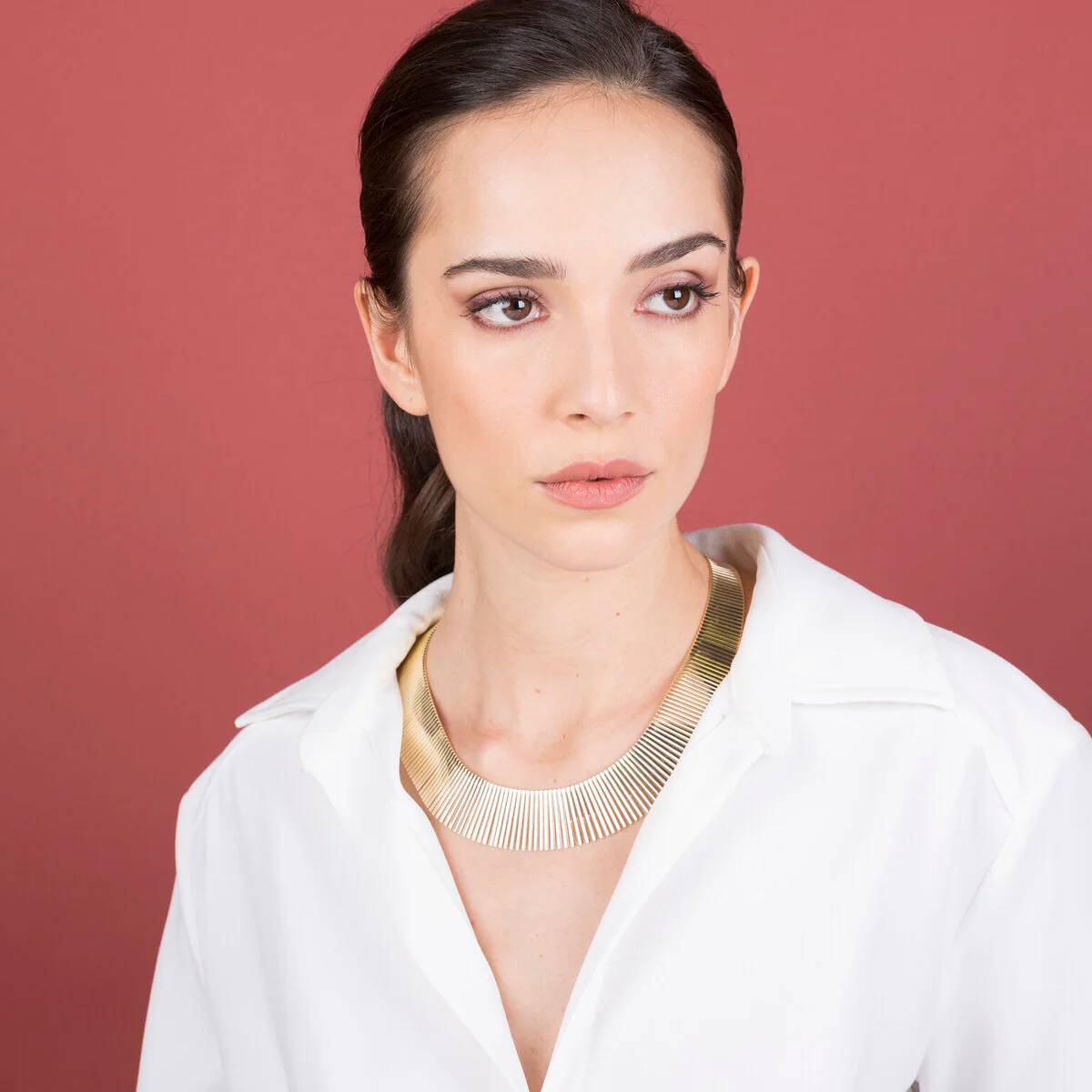 Collana Donna Etrusca Cleopatra Graduata Bronzo Dorato WSET00327.YG