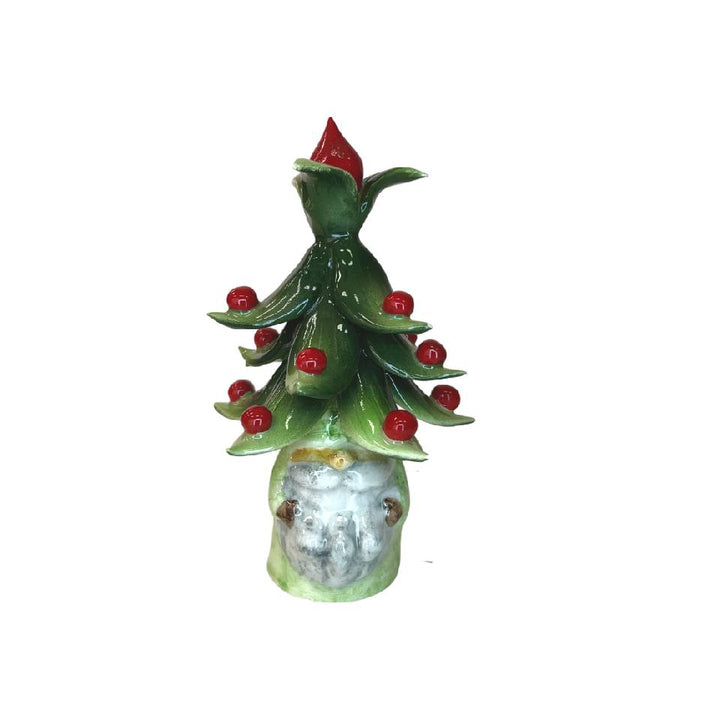 Gnomo Albero di Natale Capodimonte Verde Bocciolo 17 cm CAP10