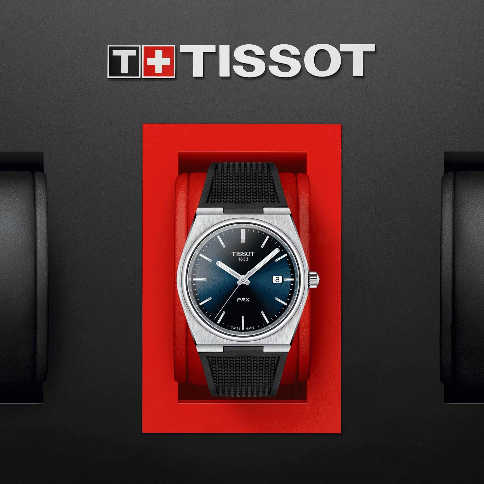 Orologio Uomo Tissot PRX Quarzo Solo Tempo Acciaio Gomma Data Blu T1374101704100