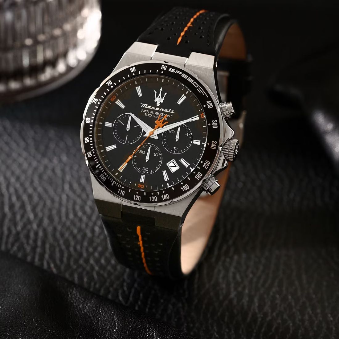 Orologio Uomo Maserati Sfida Acciaio Pelle Nera Quarzo Cronografo R8871640008