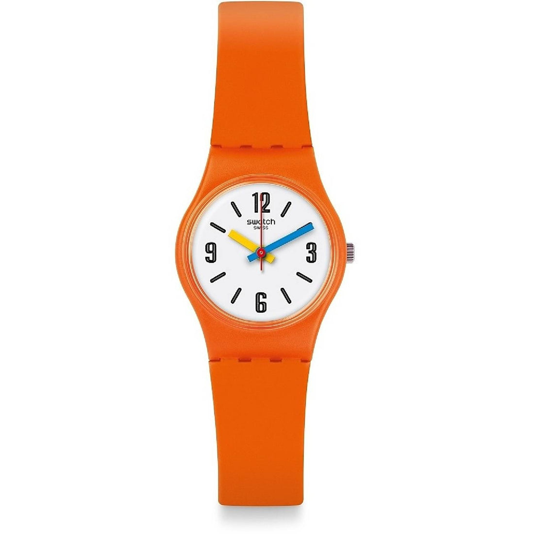 Orologio Uomo Bambino Gomma Resina Swatch Quarzo Solo Tempo Arancione LO114