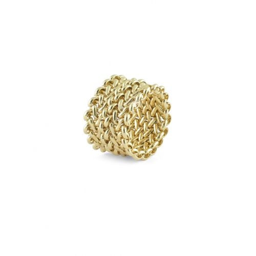 Anello Donna Unoaerre Bronzo Dorato Lucido Fascia Chicco Di Riso Misura 18 484610