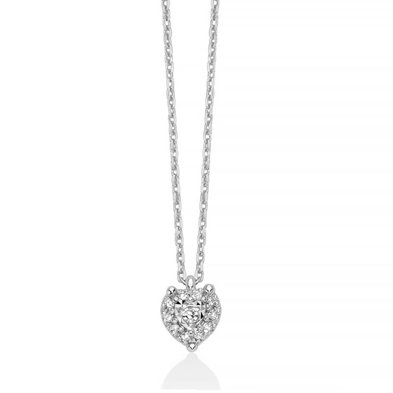 Collana Donna Miluna Oro 9 Kt Cuore Diamanti Bianchi CLD5314X