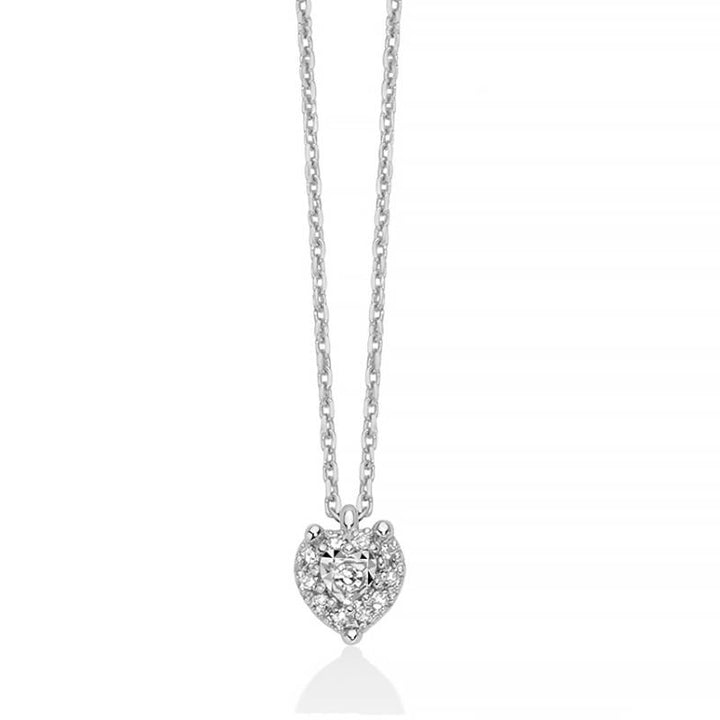 Collana Donna Miluna Oro 9 Kt Cuore Diamanti Bianchi CLD5314X