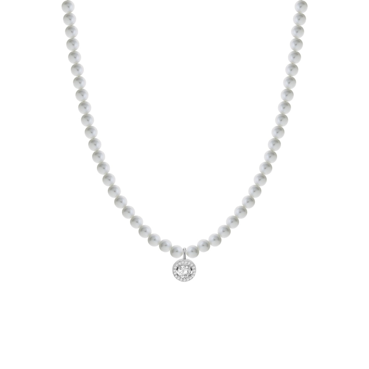 Collana Donna Liu Jo Acciaio Perle Bianche  Zirconi Bianchi LJ2579