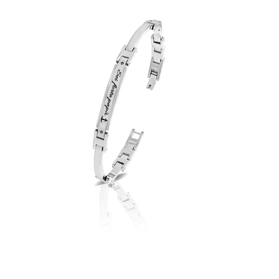 Bracciale Uomo Arkano Semirigido Acciaio Diamanti Neri ABA029NB/1