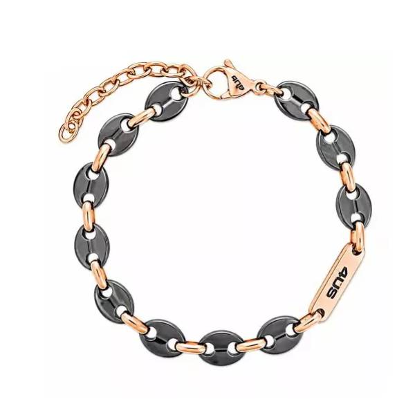 Bracciale Uomo Acciaio 4US Cesare Paciotti Pvd Nero Rosè 4UBR8633