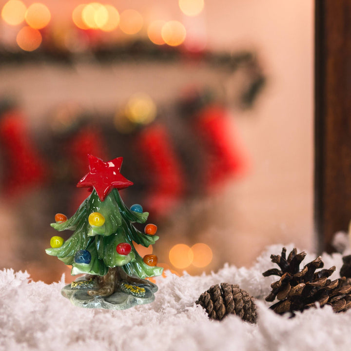 Albero di Natale Capodimonte Radici Palline Colorate Stella 9 cm CAP15