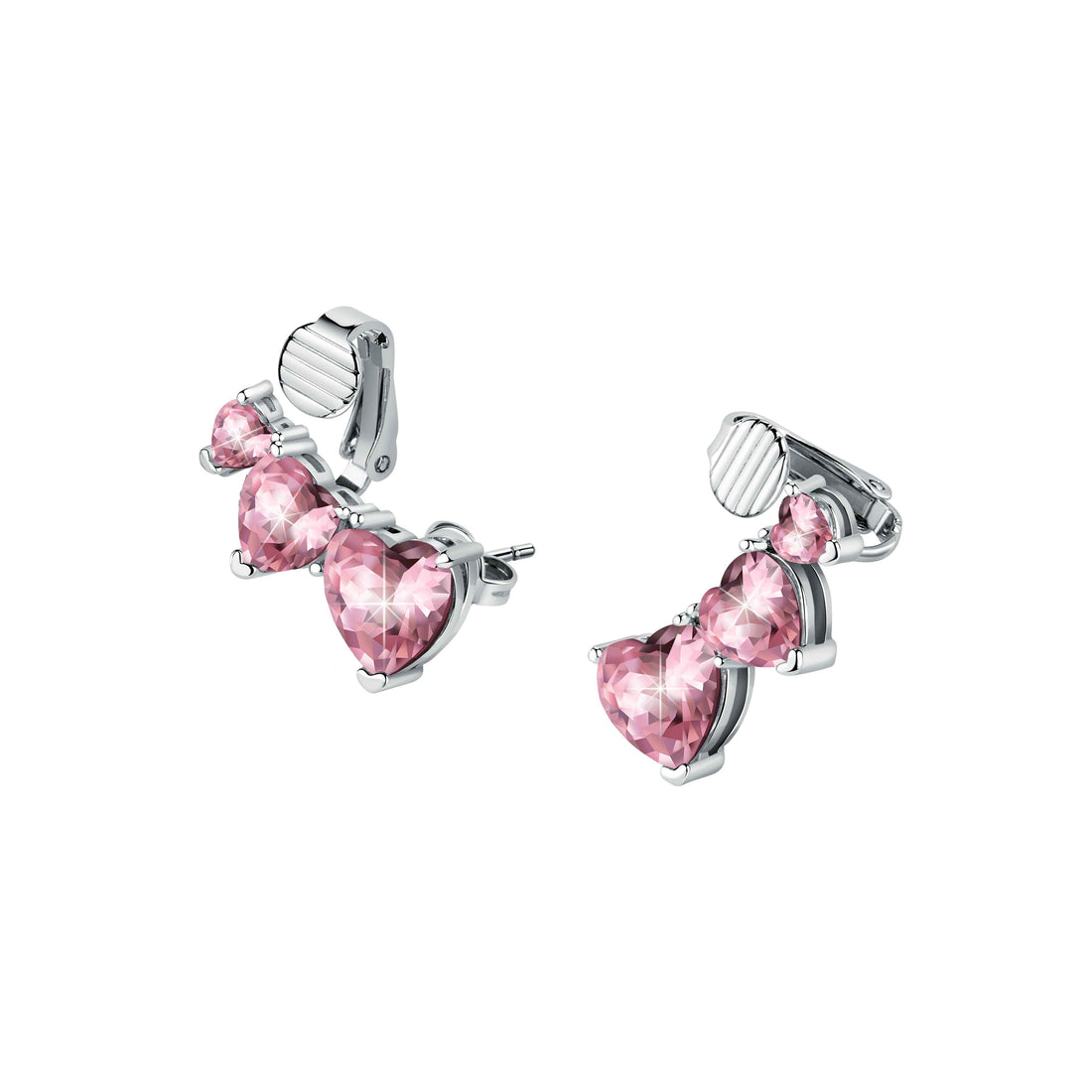 Orecchini Donna Chiara Ferragni Acciaio Zircone Rosa a forma di cuore