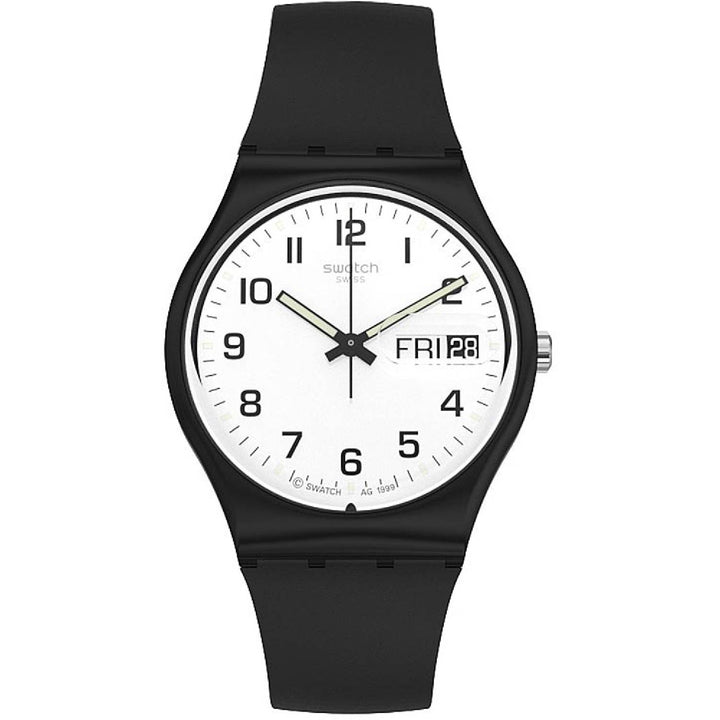 Orologio Uomo Bambino Swatch Quarzo Doppia Data Nero Bianco GB743