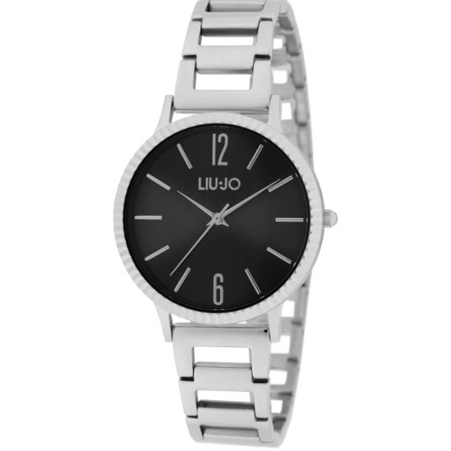 Orologio Donna Liu Jo Acciaio Solo Tempo Quarzo Nero Ghiera Zigrinata TLJ1467