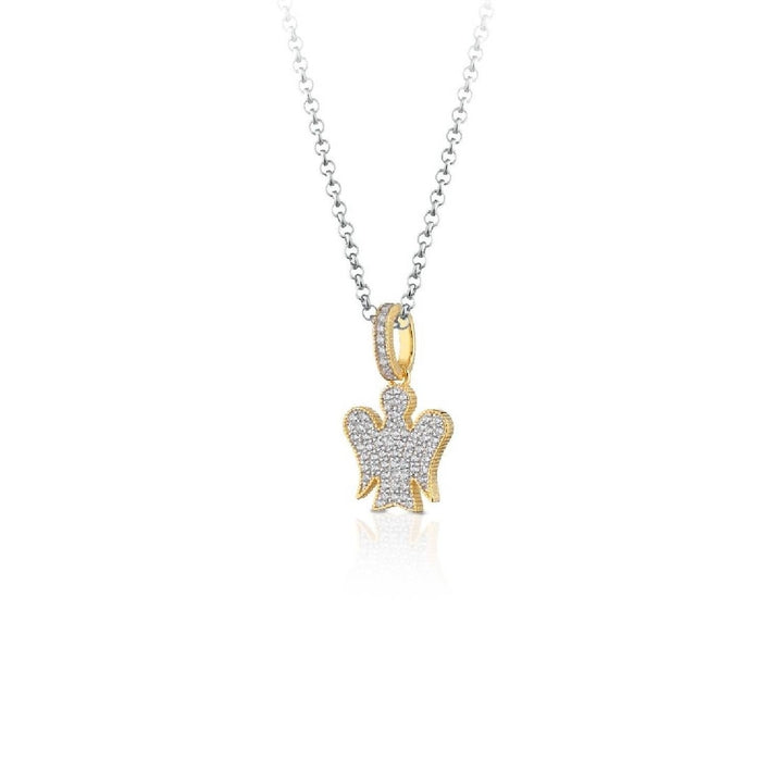 Collana Donna Argento 925 Roberto Giannotti Angelo Zirconi Dorato Pavè GIA365