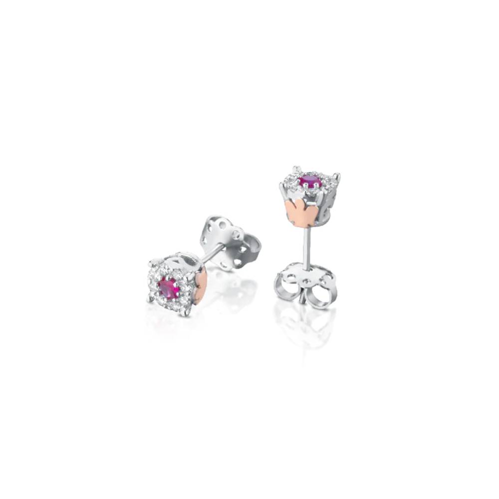 Orecchini Donna Roberto Giannotti Oro 9 KT Punto Luce Diamanti Rubini LUX201R