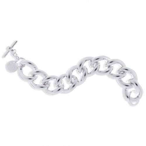 Bracciale Donna Unoaerre Bronzo Argentato Catena Lucida Groumette 379643