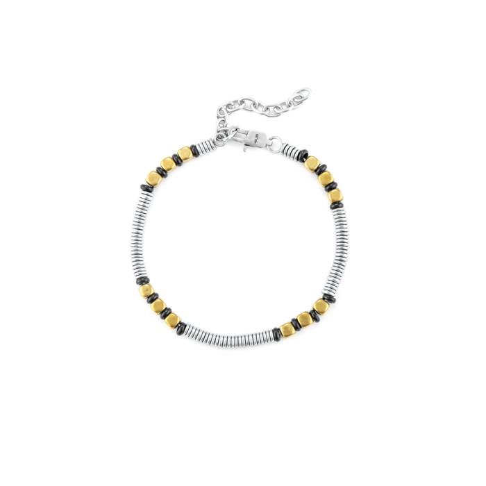 Bracciale 4US Cesare Paciotti Uomo Acciaio Bianco Oro Ematite 4UBR6729