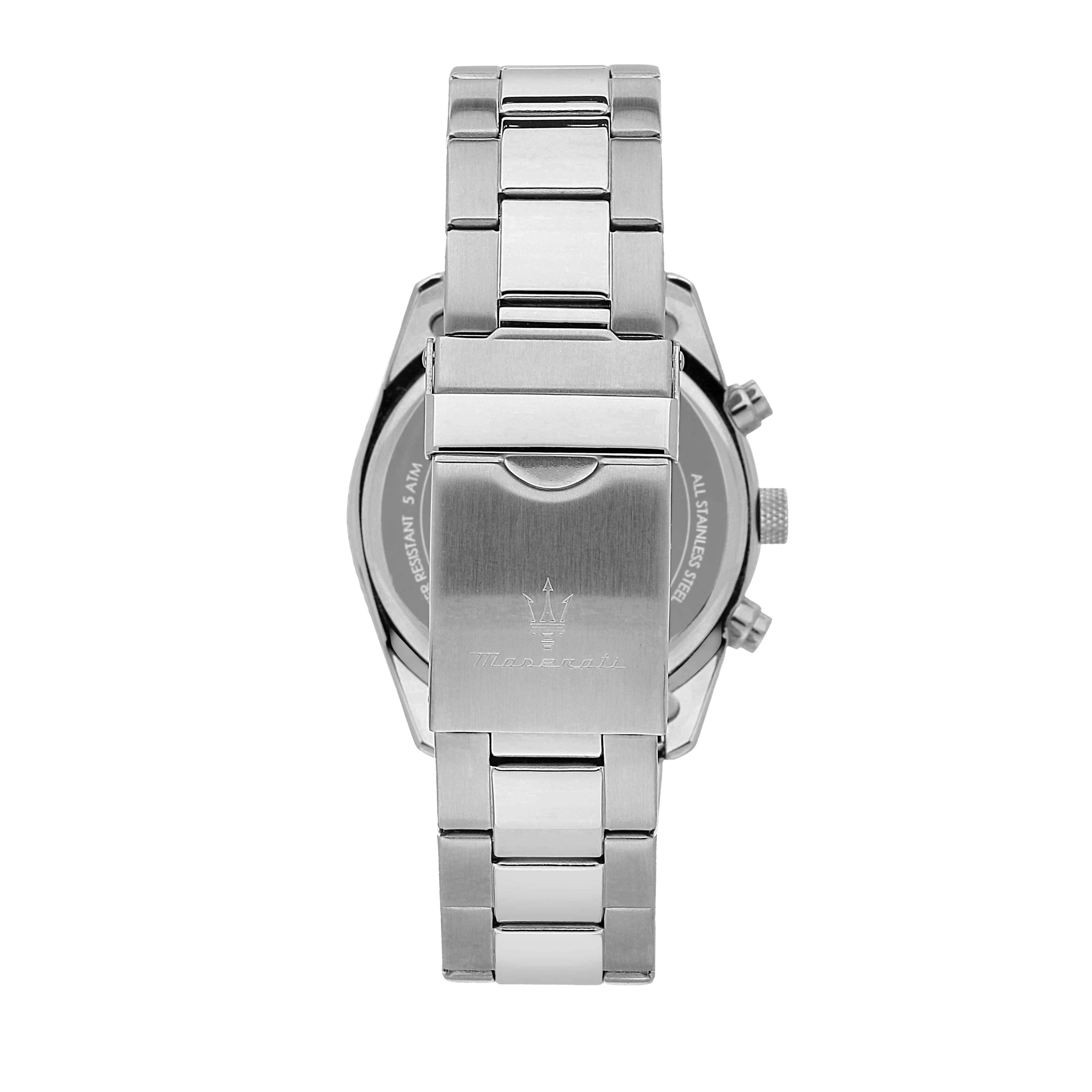 Orologio Uomo Maserati Acciaio Lucido Quarzo Cronografo Bianco Data R8853151004