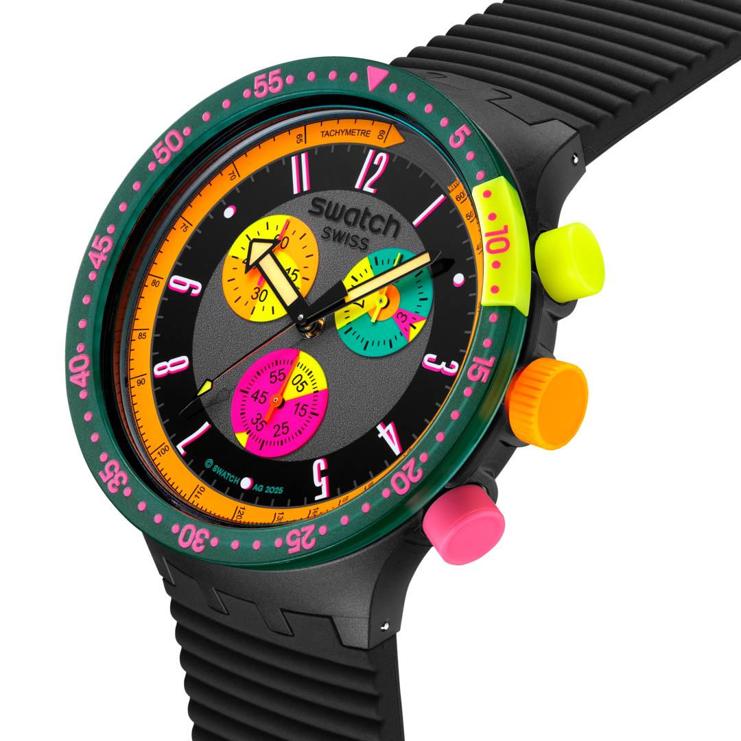 Orologio Unisex Swatch Neon Seppia 1990 Big Bold Crono SB02B104