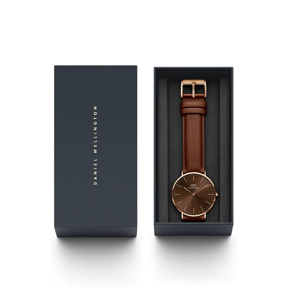 Orologio Uomo Daniel Wellington Quarzo Acciaio Rosè Cioccolato 40 mm DW00100627