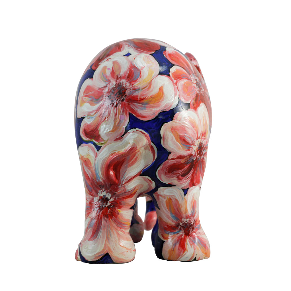 Scultura Elefante Flower Impression 10 cm Resina Dipinto A Mano 8858831230699