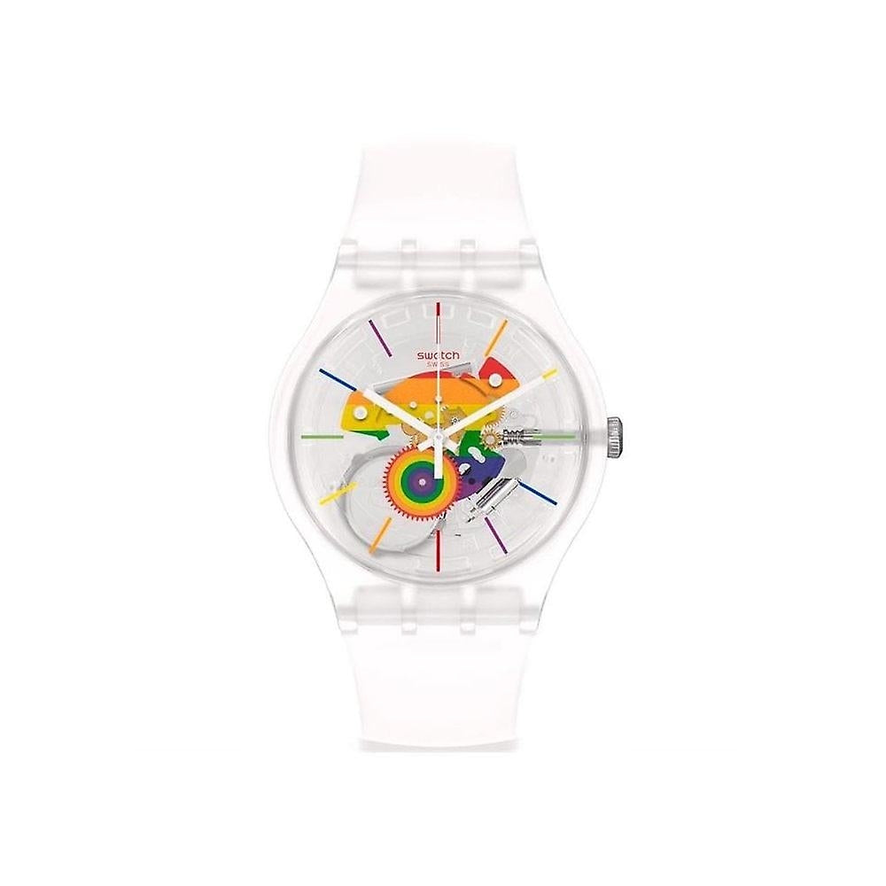 Orologio Uomo Swatch Quarzo SO29K103  Multicolour Transparent Silicone Watch