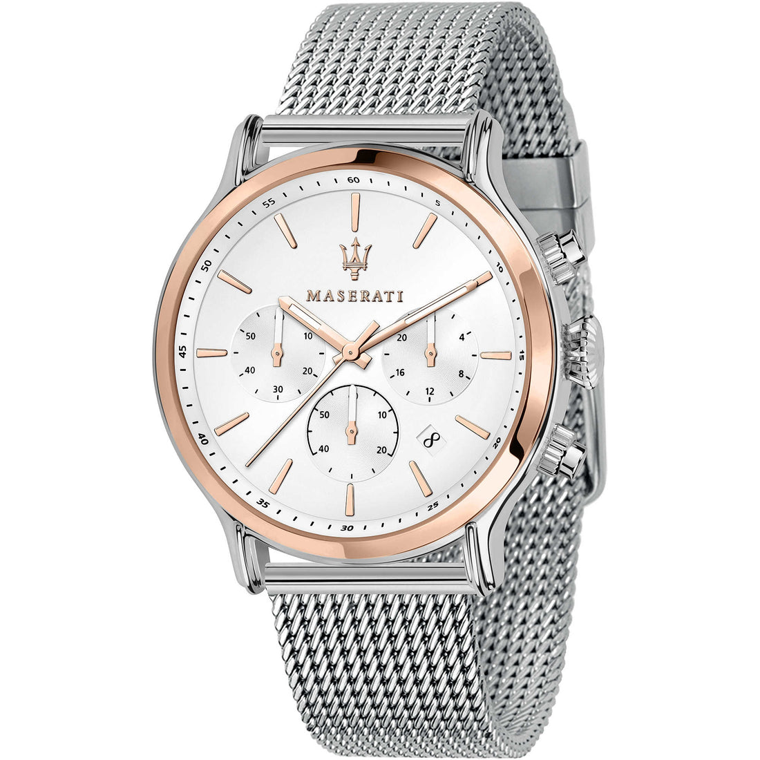 Orologio Uomo Acciaio Maserati Quarzo Cronografo Bianco Maglia Milan R8873618009