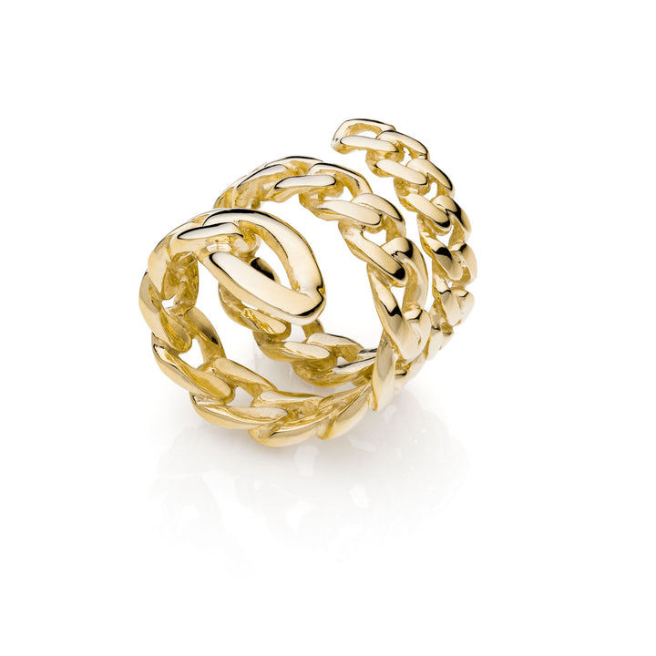 Anello Donna Unoaerre Doppio Filo Bronzo Dorato Groumette Serpente 549500