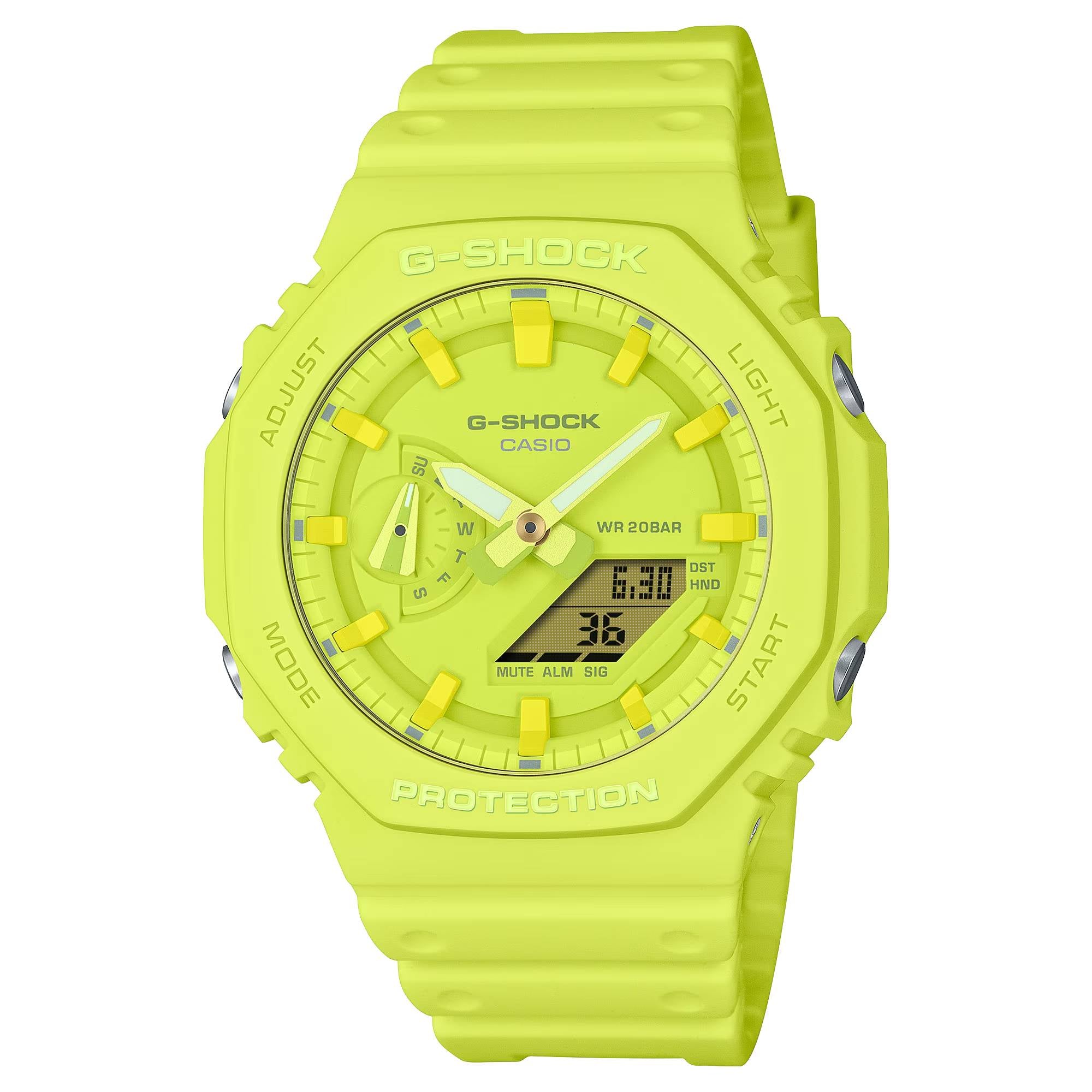 Orologio Unisex Casio G-SHOCK Quarzo Giallo Lime Pastello GA-2100-9A9ER