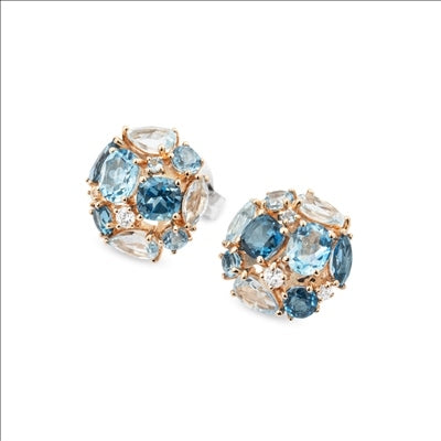 Orecchini Donna Ponte Vecchio Gioielli Oro 18 KT Topazio Diamante CO1758SPR-P