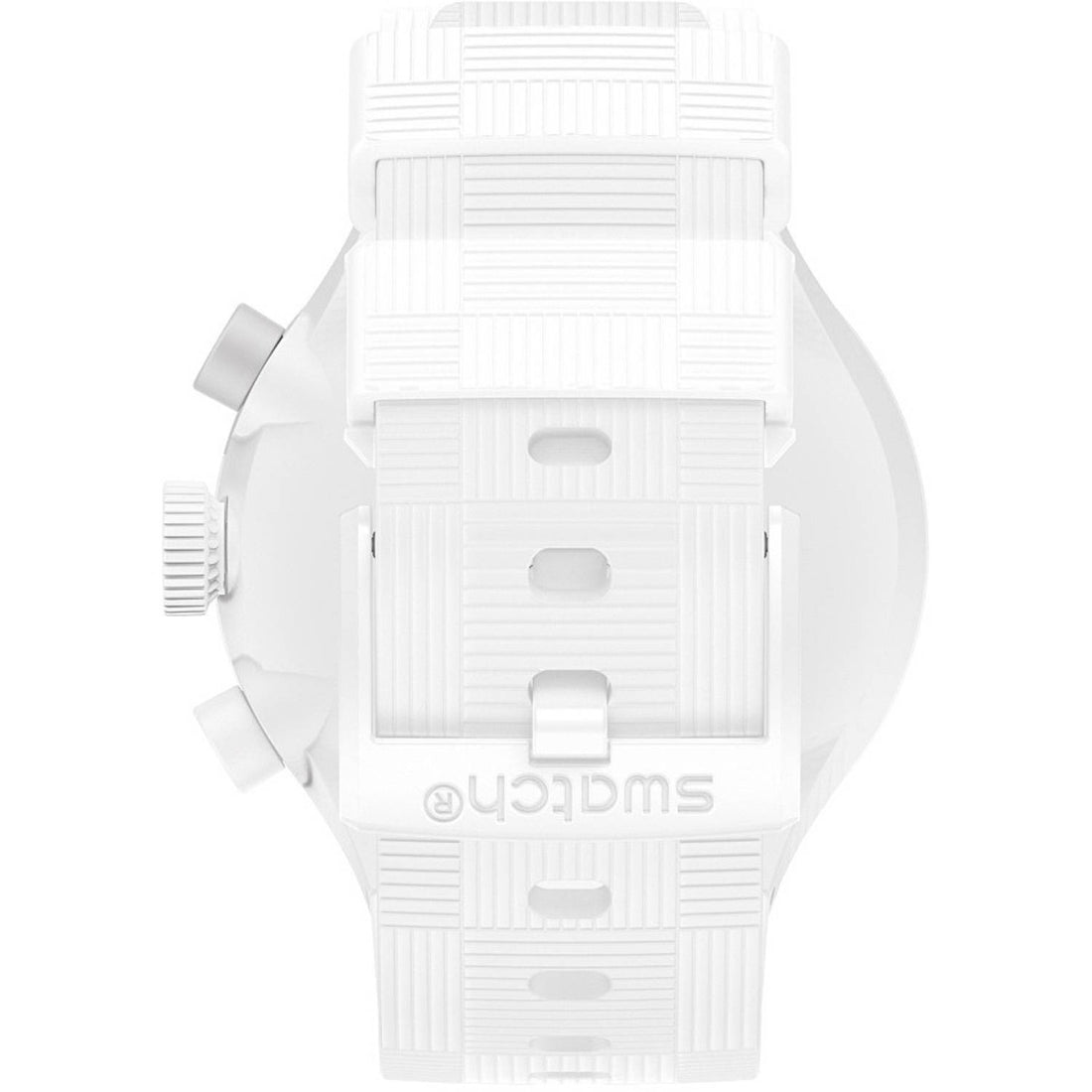 Orologio Uomo Silicone Gomma Swatch Big Bold Cronografo Quarzo Bianco SB02W400