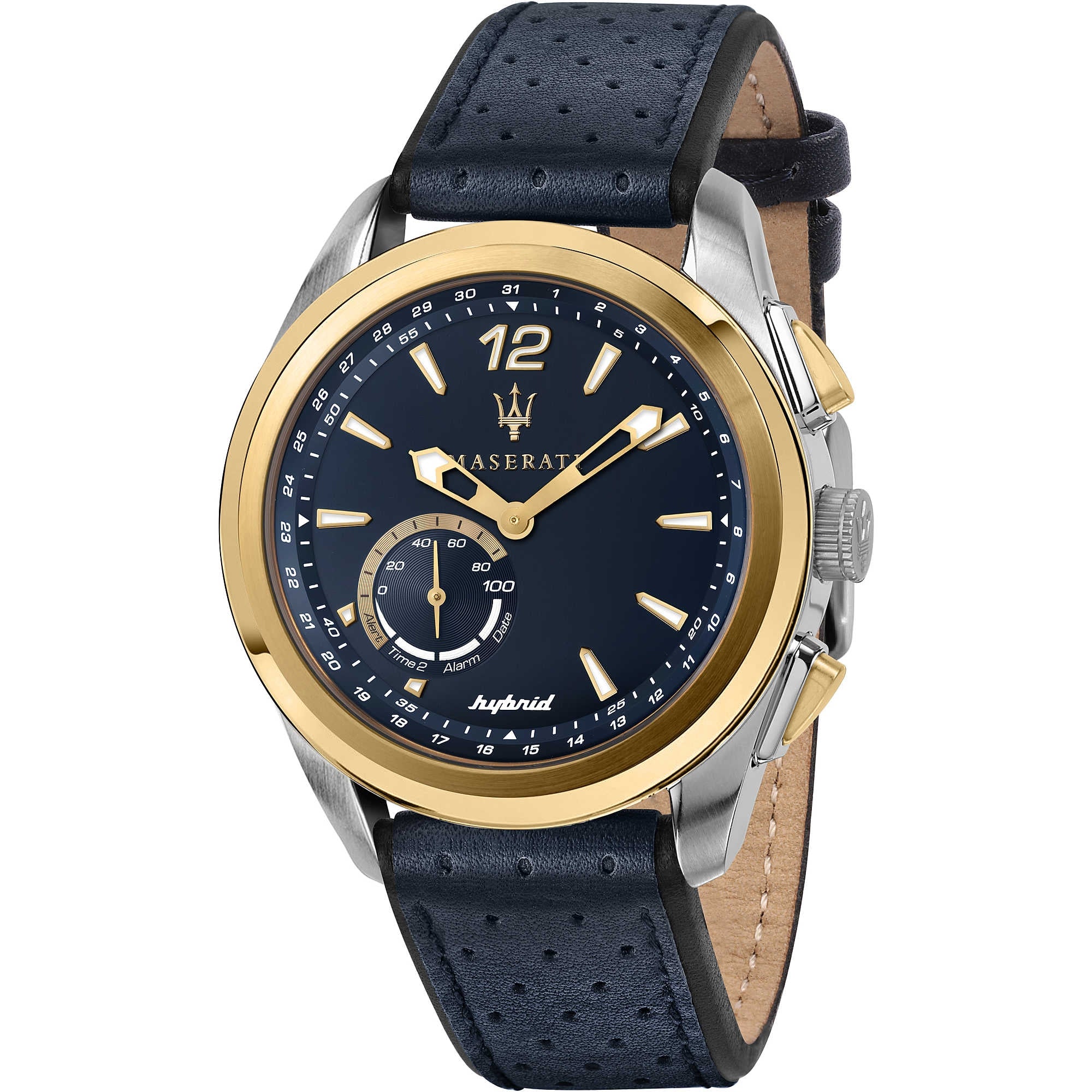 Orologio Uomo Acciaio Maserati Quarzo Hybrid Bluetooth Dorato Blu R8851112002